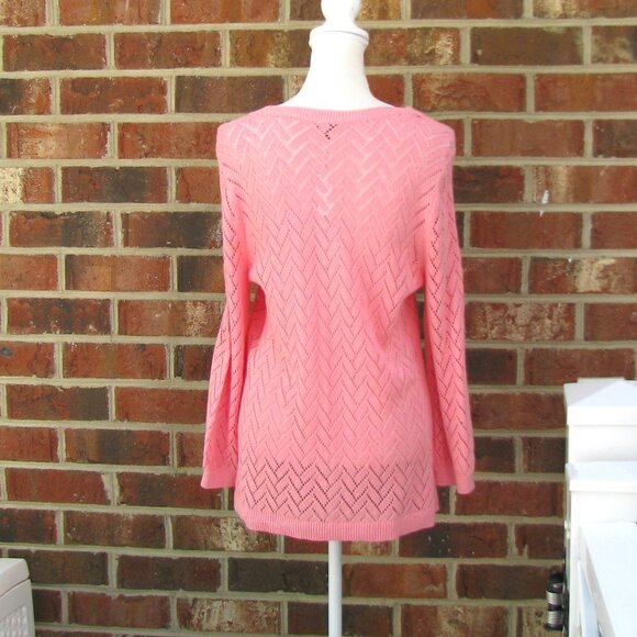 Talbots Pointelle Sweater Cotton Linen Large luxury pullover style - Picture 6 of 6